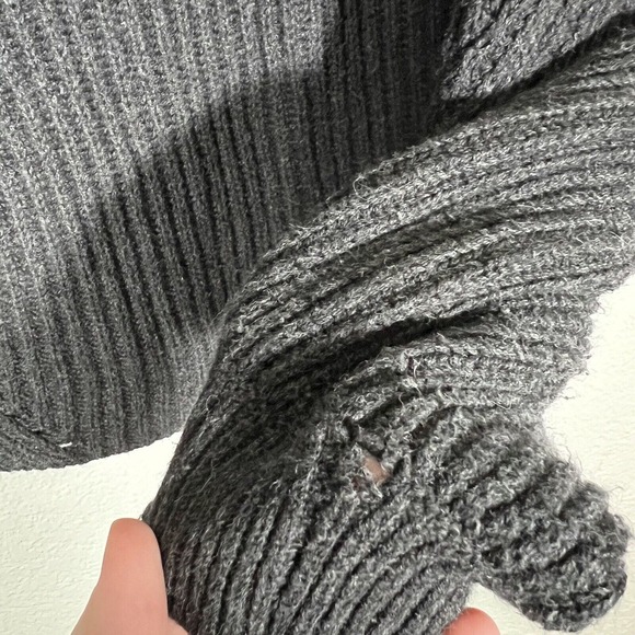 Marine Layer Womens Erin Wool Blend Knit Balloon Sleeve Sweater Charcoal Size XS - Picture 4 of 8